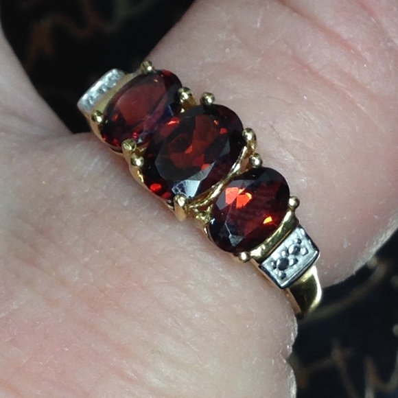 🌷NWT! Genuine Mozambique Garnet 14 it Gold/.925 - Picture 4 of 8